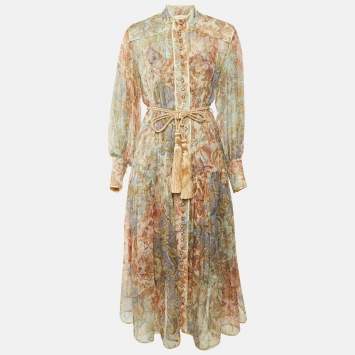Pre Owned Zimmermann Multicolor Paisley Print Silk Lucky Bound Midi Dress M