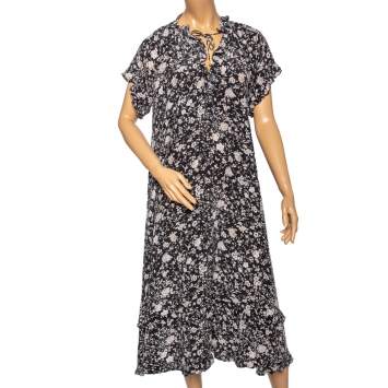 مملوكة مسبقًا Zimmermann Floral Printed Silk Ruffled Detailed Midi Dress S