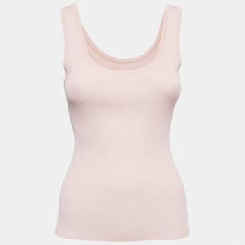 Pre Owned Zimmermann Pink Rib Knit Anneke Tank Top M