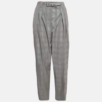 Zimmermann Grey Patterned Wool Belted Trousers XL