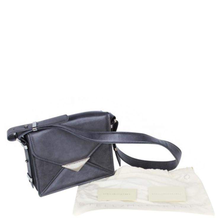 Pre Owned Stella McCartney Black Leather Flap Bag