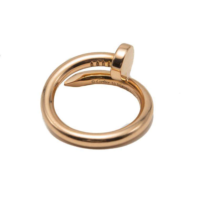 Cartier Juste Un Clou Rose Gold Ring Size 53 Cartier TLC