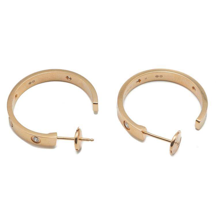 Cartier Love Rose Gold Diamond Earrings Cartier Tlc