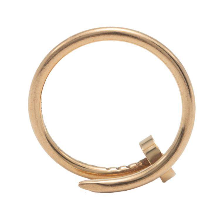 Pre Owned Cartier Juste un Clou Rose Gold Ring Size 51