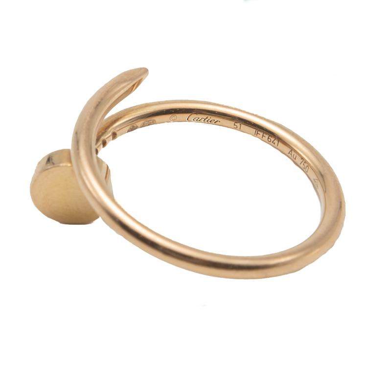 Pre Owned Cartier Juste un Clou Rose Gold Ring Size 51