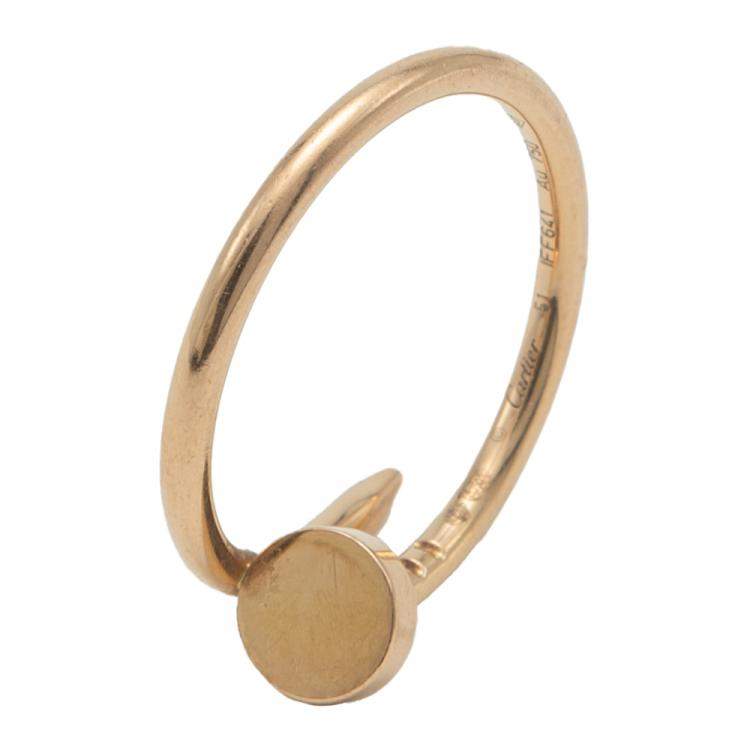 Pre Owned Cartier Juste un Clou Rose Gold Ring Size 51