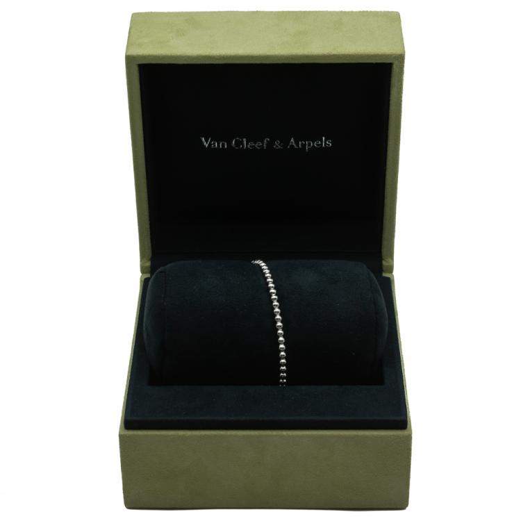 Pre Owned Van Cleef & Arpels Perlee Pearls White Gold Bracelet Size M