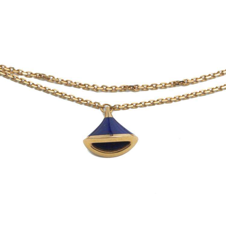 Pre Owned Bvlgari Divas Dream Lapis Lazuli Rose Gold Bracelet