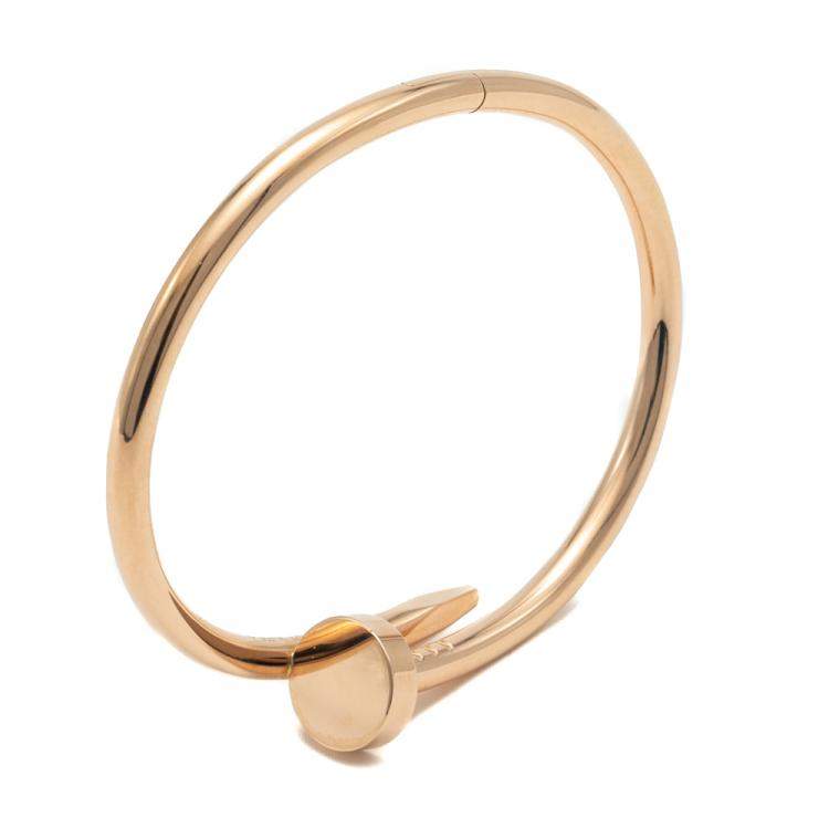 Pre Owned Cartier Juste Un Clou Rose Gold Classic Bracelet Size 16