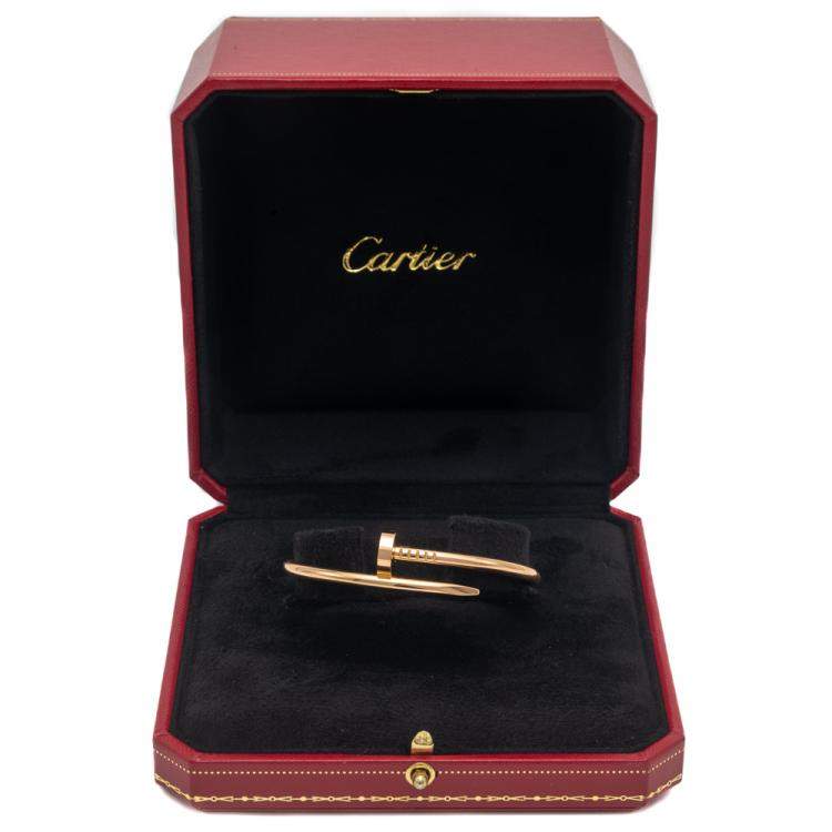 Pre Owned Cartier Juste Un Clou Rose Gold Classic Bracelet Size 16