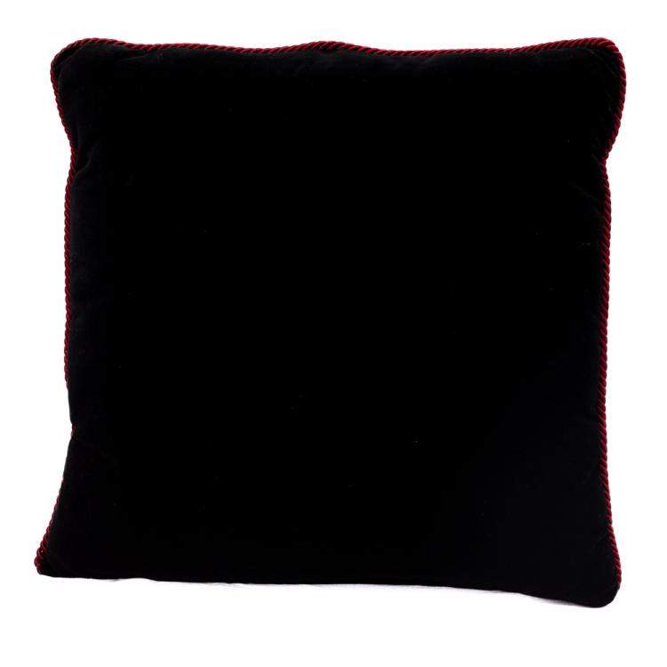 Pre Owned Versace Medusa Red & Black Cotton Cushion
