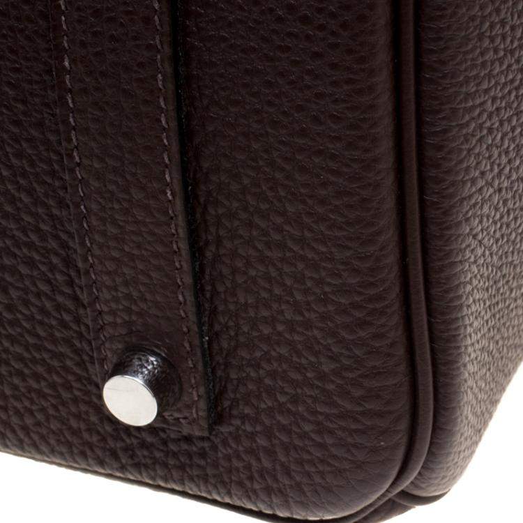 Pre Owned Hermes Cacao Togo Leather Palladium Hardware Birkin 35 Bag