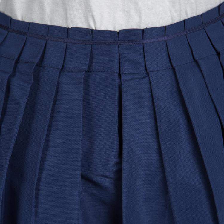 Pre Owned Miu Miu Blue Pleated Skirt M