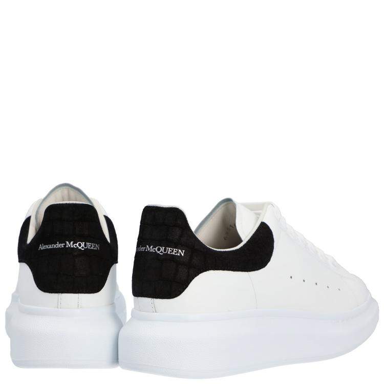 Pre Owned Alexander McQueen White/Black Leather Oversized Sneaker EU 42