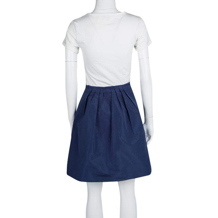 Pre Owned Miu Miu Blue Pleated Skirt M