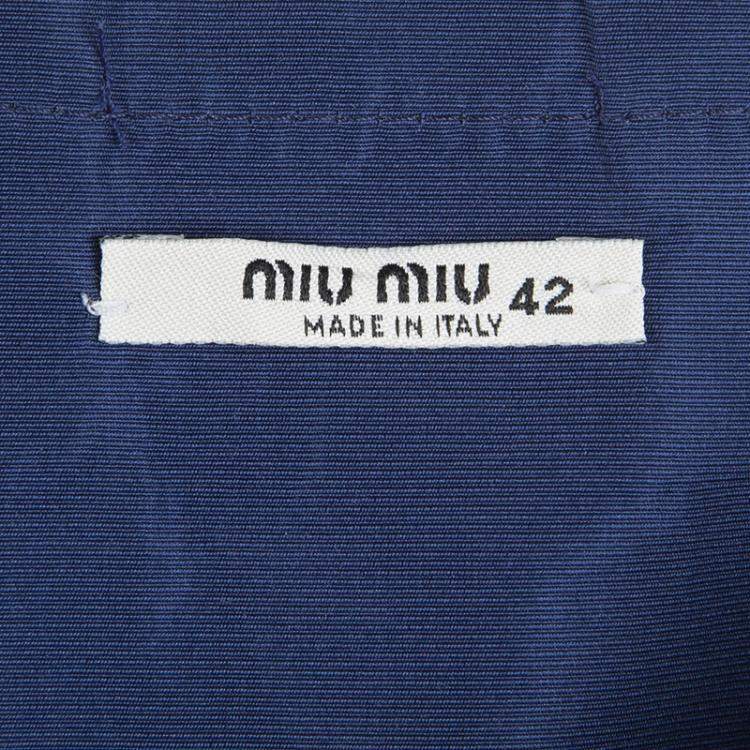 Pre Owned Miu Miu Blue Pleated Skirt M