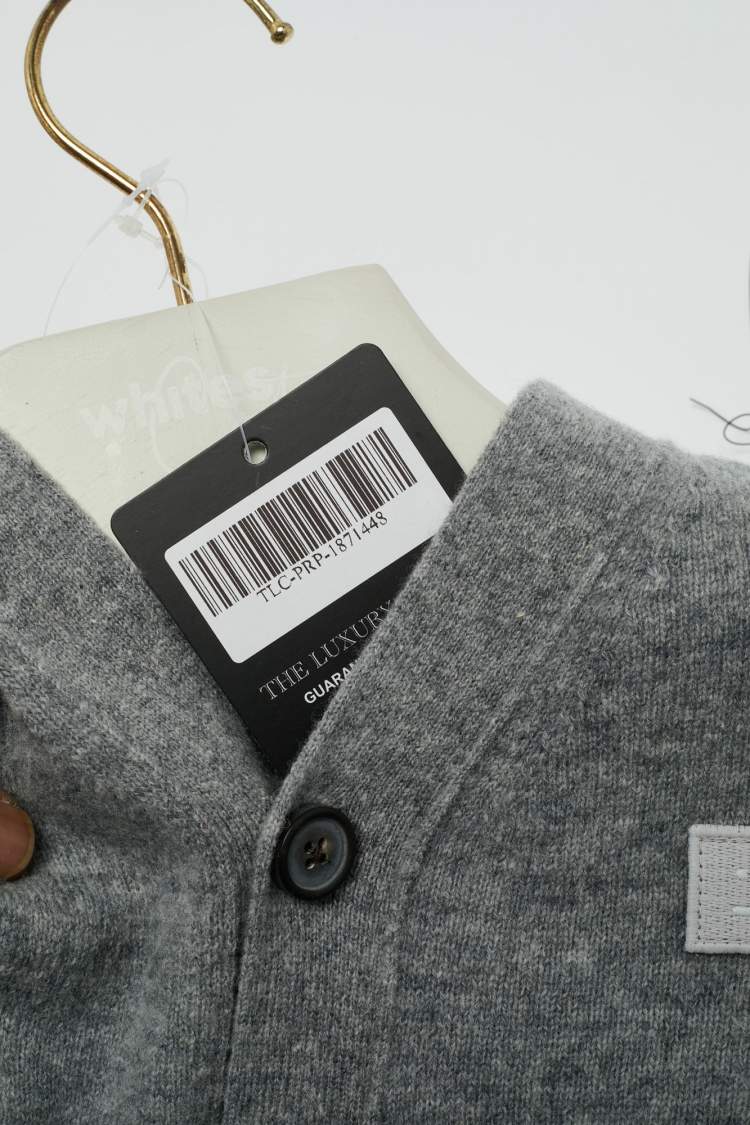 Pre Owned Acne Studios Kids Grey Wool Knit Cardigan 4-6Yrs