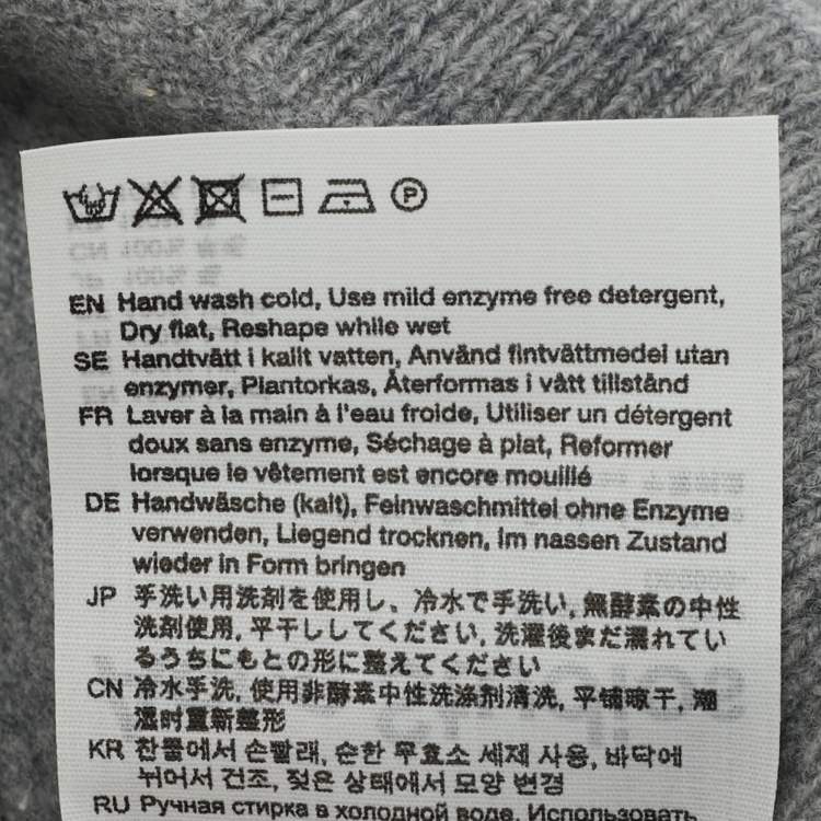 Pre Owned Acne Studios Kids Grey Wool Knit Cardigan 4-6Yrs