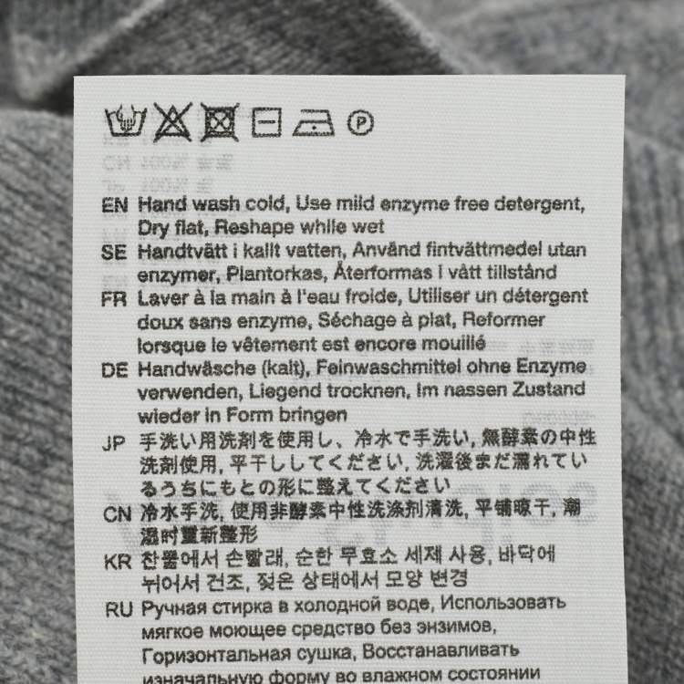 Pre Owned Acne Studios Kids Grey Applique Wool Cardigan 6/8 Y 