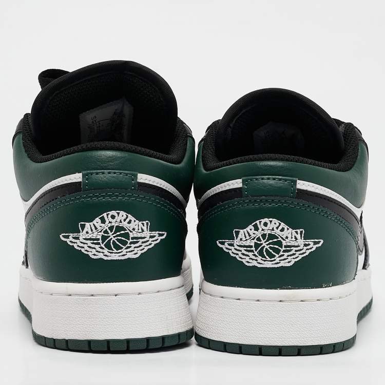 Pre Owned Air Jordans Multicolor Leather Jordan 1 Low Green Toe Sneakers Size 38.5 (GS)