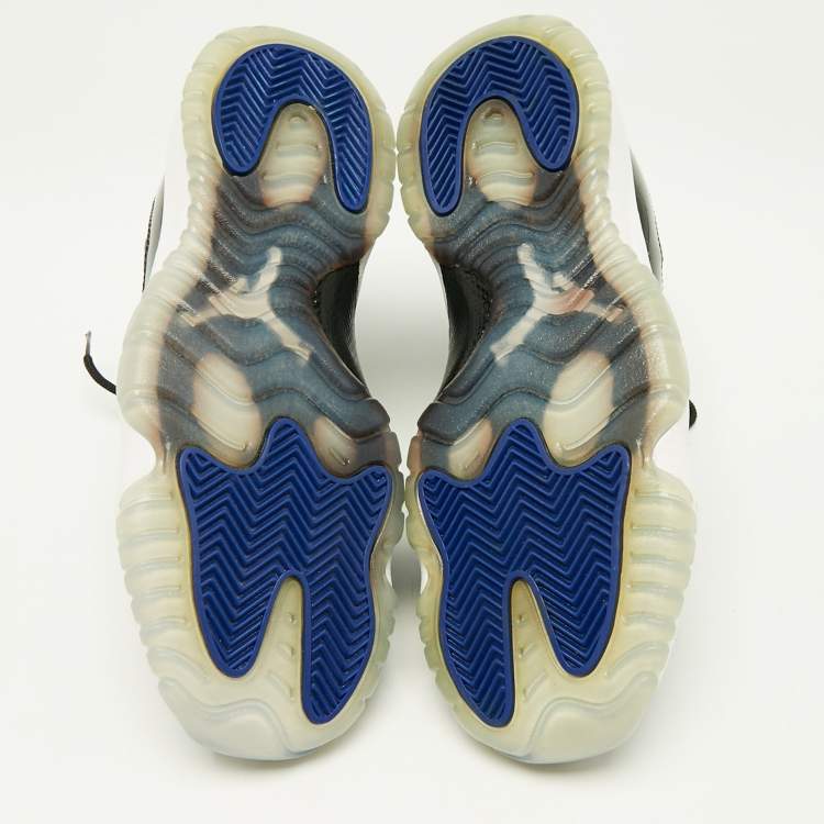 Pre Owned Air Jordans Black Patent Leather Jordan 11 Retro Space Jam Sneakers Size 38.5 (GS)