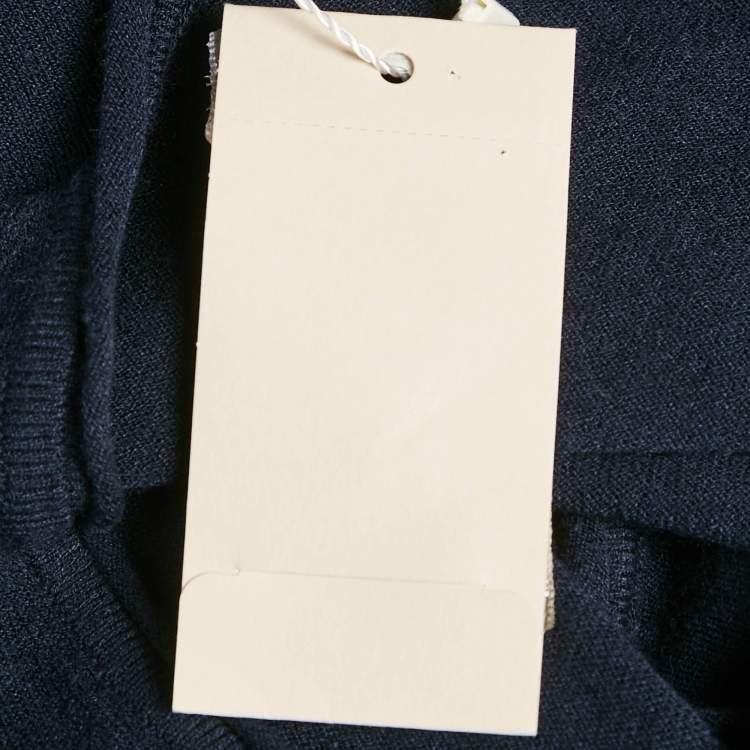 Pre Owned Armani Junior Navy Blue Jersey Button Front Cardigan 2 Yrs