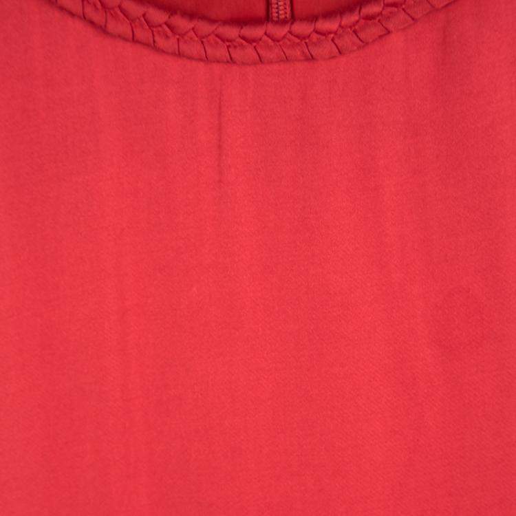Pre Owned Armani Junior Red Braided Edging Detail Sleeveless Dress 16 Yrs