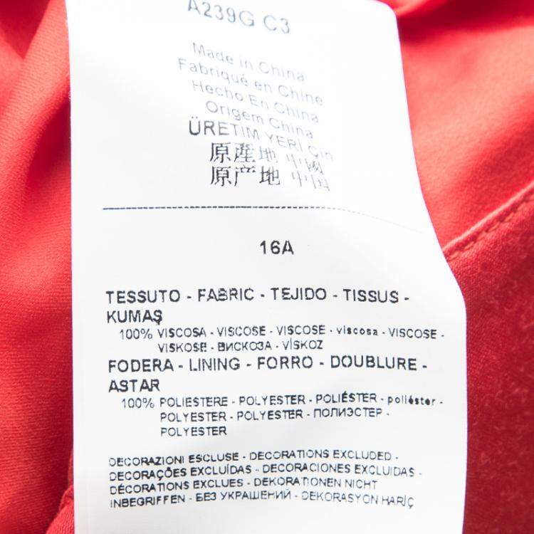 Pre Owned Armani Junior Red Braided Edging Detail Sleeveless Dress 16 Yrs