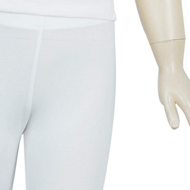 Pre Owned Armani Junior White Swarovski Logo Detail Leggings 5 Yrs