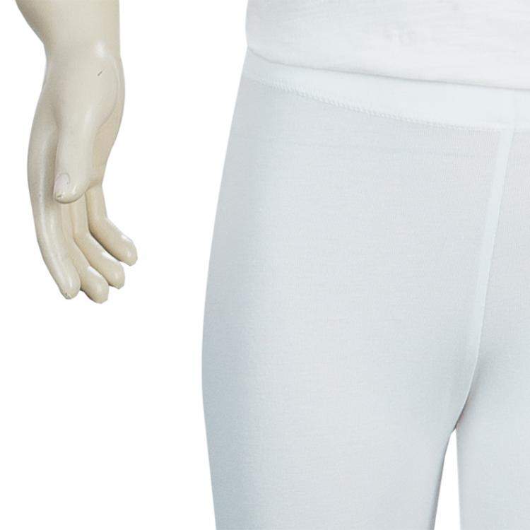 Pre Owned Armani Junior White Swarovski Logo Detail Leggings 5 Yrs