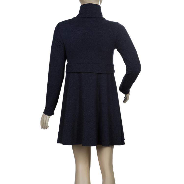 Pre Owned Armani Junior Charcoal Grey Turtleneck Long Sleeve Knit Dress 6 Yrs