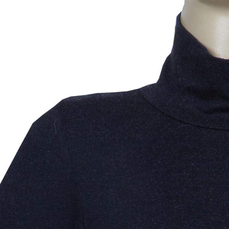 Pre Owned Armani Junior Charcoal Grey Turtleneck Long Sleeve Knit Dress 6 Yrs