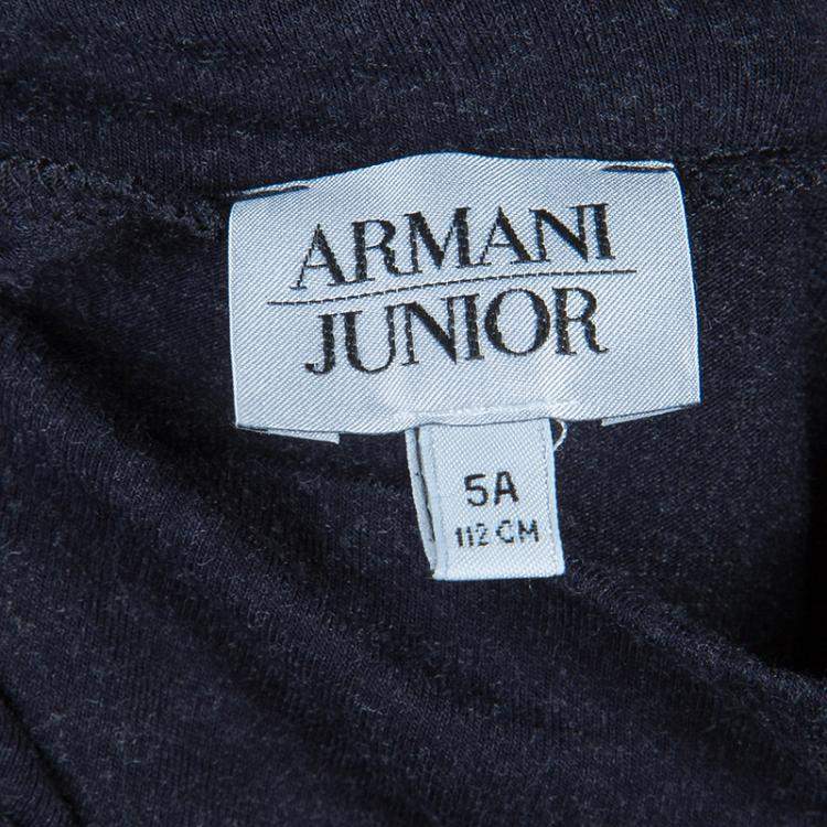 Pre Owned Armani Junior Charcoal Grey Turtleneck Long Sleeve Knit Dress 6 Yrs