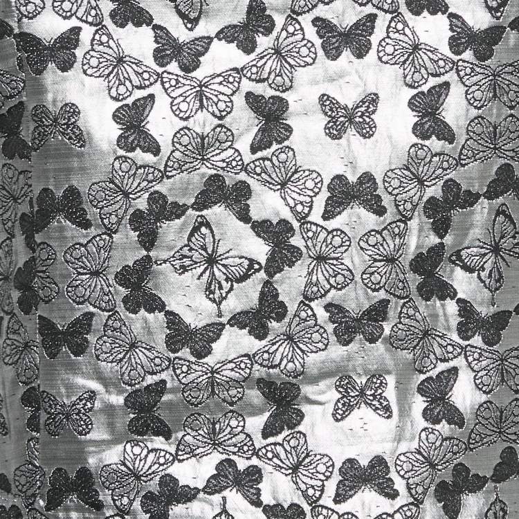 Pre Owned Armani Junior Silver Butterfly Jacquard Short Dress 16 Yrs 