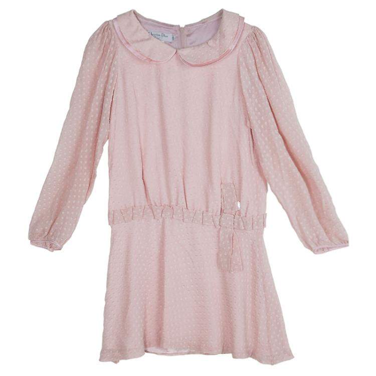 pink silk long sleeve dress