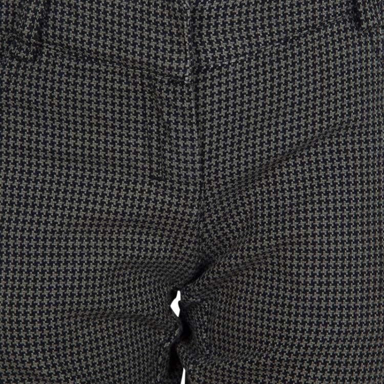 Pre Owned Baby Dior Brown Houndstooth Paneled Pants 8 Yrs