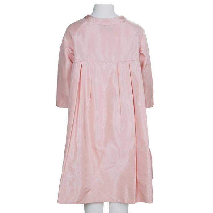 Pre Owned Baby Dior Rose Pink Silk Dress Coat 12 Yrs