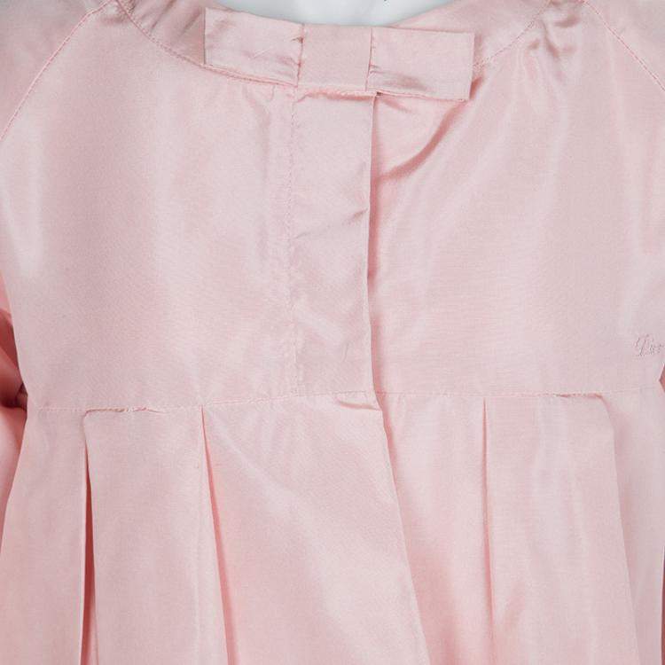 Pre Owned Baby Dior Rose Pink Silk Dress Coat 12 Yrs