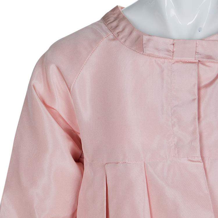 Pre Owned Baby Dior Rose Pink Silk Dress Coat 12 Yrs