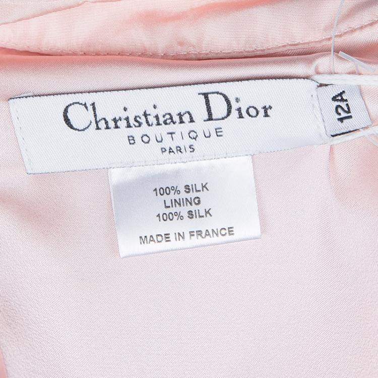 Pre Owned Baby Dior Rose Pink Silk Dress Coat 12 Yrs