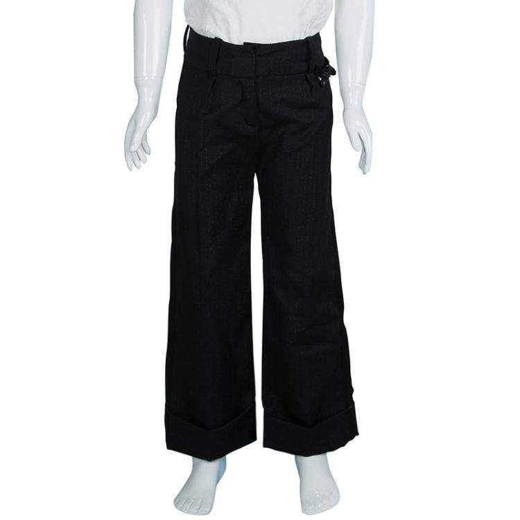 Pre Owned Baby Dior Black Sequinned Bow Detail Pants 5 Yrs