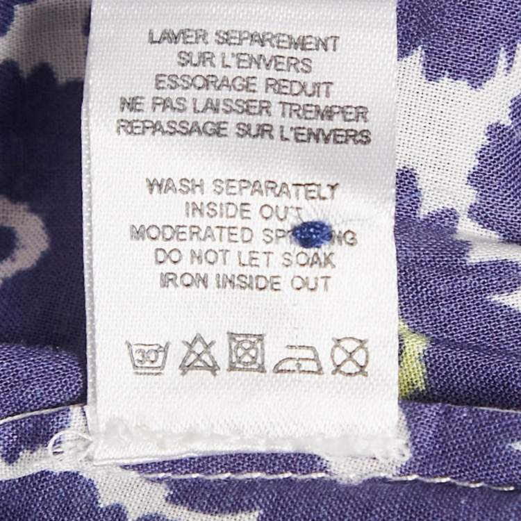 Pre Owned Baby Dior Blue Floral Print Cotton A-Line Sun Dress Set 36M