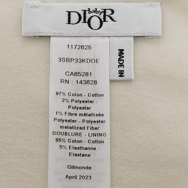 Pre Owned Baby Dior Cream Cotton Onesie Set 3 M 