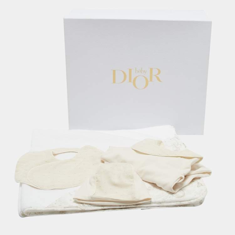Pre Owned Baby Dior Cream Cotton Onesie Set 3 M 