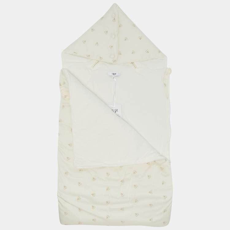 Pre Owned Baby Dior Cream Embroidered Sleeping Bag