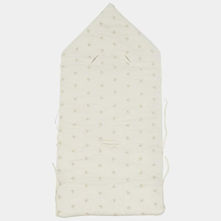 Pre Owned Baby Dior Cream Embroidered Sleeping Bag