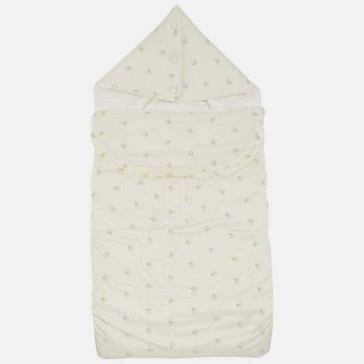 Pre Owned Baby Dior Cream Embroidered Sleeping Bag