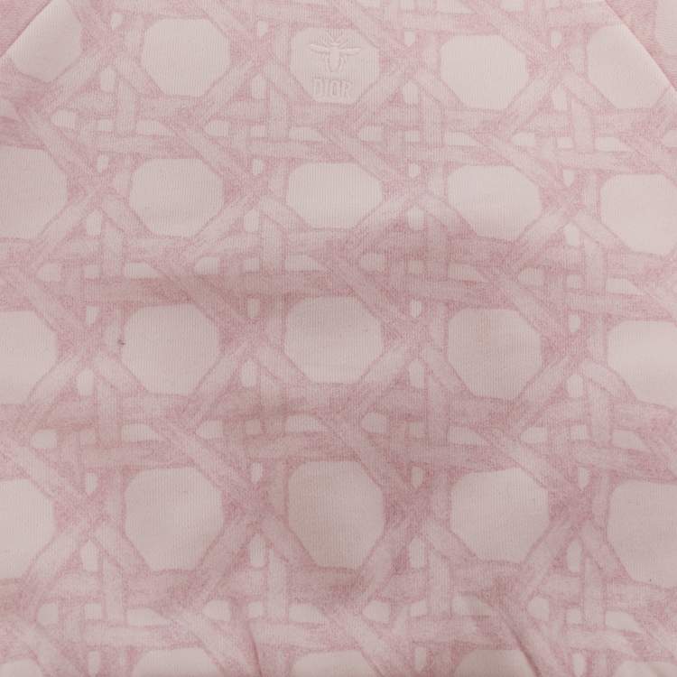 Pre Owned Baby Dior Pink Hexagon Weave Basket Print Cotton Track Set 12M 
