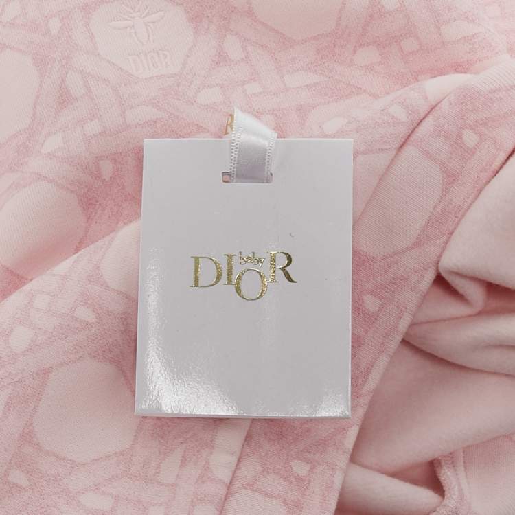Pre Owned Baby Dior Pink Hexagon Weave Basket Print Cotton Track Set 12M 