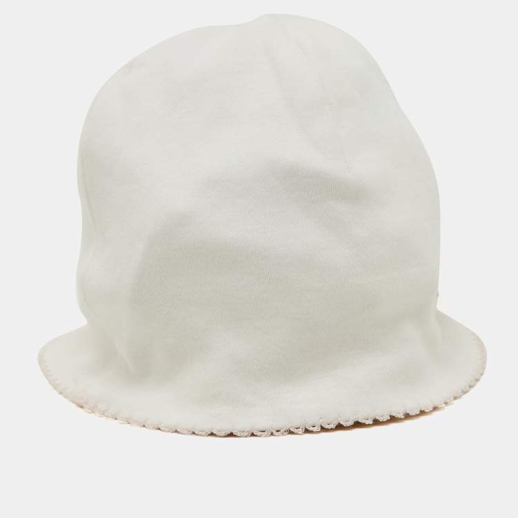 Pre Owned Baby Dior White/Pink Bow Cotton Cap 3-6M